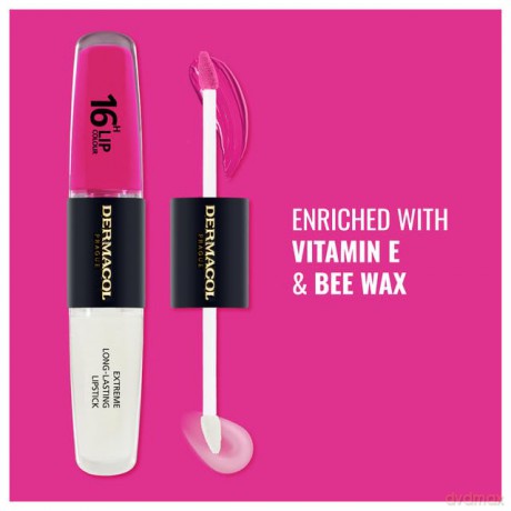 NEU Dermacol - 16-Hour Lip Colour, High Pigmentation Lip Gloss, Two-Phase Lip Gloss, Kiss-Proof Lip Make-up with Matte Finish and Shine, no. 8, Pink - Tastic