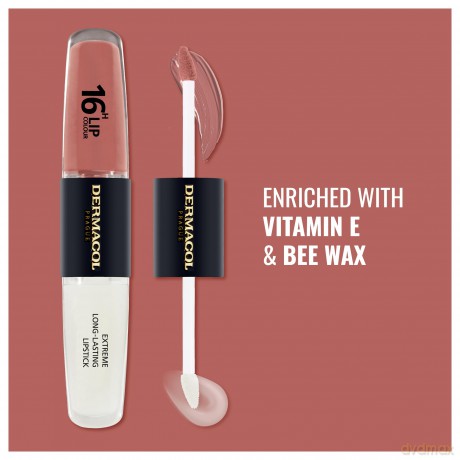 NEU Dermacol - 16-Hour Lip Colour, High Pigmentation Lip Gloss, Two-Phase Lip Gloss, Kiss-Proof Lip Make-up with Matte Finish and Shine,no. 31, Instant Match