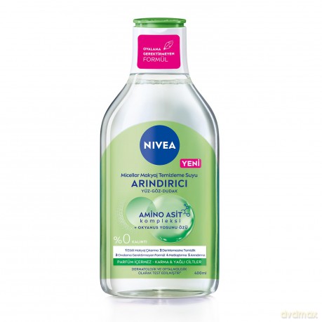 NIVEA Micellar Make-up Entferner und Mattierer 400ml, Gesicht, Augen und Lippenreiniger, Aminosäure-Komplex und Ozeanalgenextrakt