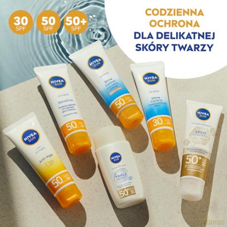 NIVEA SUN Leichte, feuchtigkeitsspendende Gesichts-Sonnencreme mit hohem SPF30 Schutz, 50ml
