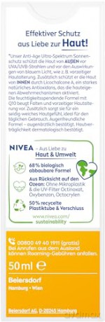 NIVEA SUN UV Gesicht Q10 Anti-Age Sonnenschutz mit LSF 50 (50 ml), feuchtigkeitsspendende Gesichtssonnencreme, Anti-Falten Sonnencreme mit Schutz vor UVA/UVB-Strahlen