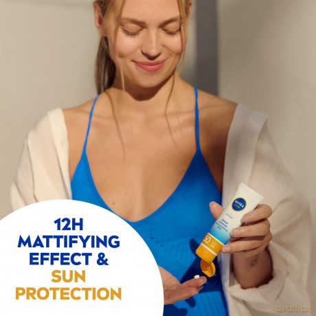 NIVEA UV Face Shine Control SPF50 (50ml), Gesicht Sonnencreme, UV Gesichtscreme, Feuchtigkeitscreme mit LSF50 für den täglichen Gebrauch, Sonnenschutz für sofortigen UVA/UVB Schutz