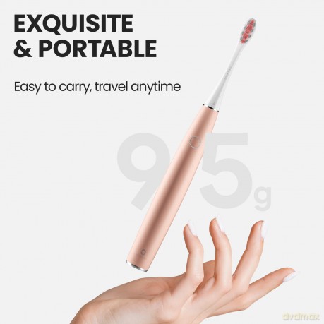 Oclean Air 2, Sonic, elektrische Schallzahnbürste, tragbares ultraleises Design, DuPont Bürstenkopfborsten, 2h-Schnellladung für 40-Tage-Nutzung, Wasserdicht nach IPX7 - rosa Rose