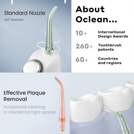Oclean N10 Standard-Ersatzdüse, NUR für Munddusche W10, professionelle Munddusche (2er-Pack) - rosa