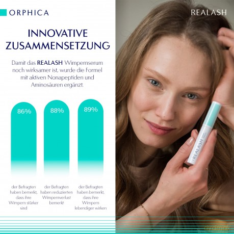 ORPHICA Realash Wimpernserum | Wimpern Conditioner, Serum für Wimpernstärkung, Wimpernverdichtung und Wimpernverlängerung, Wimpernpflege-Produkt, Präparat zum Stimulieren des Wimpernwachstums (3 ml)