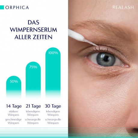 ORPHICA Realash Wimpernserum | Wimpern Conditioner, Serum für Wimpernstärkung, Wimpernverdichtung und Wimpernverlängerung, Wimpernpflege-Produkt, Präparat zum Stimulieren des Wimpernwachstums (3 ml)