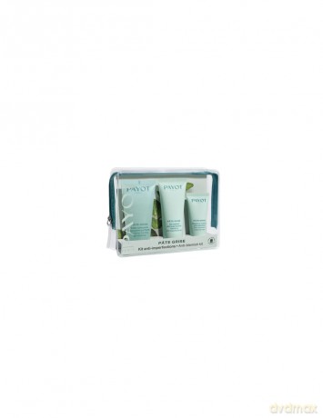 Payot - Set mit grauer Paste, reinigendes Reinigungsgelee, 50 ml + Mattierendes Gel gegen Unreinheiten 30 ml + extrem saugfähige Kohlemaske 15 ml
