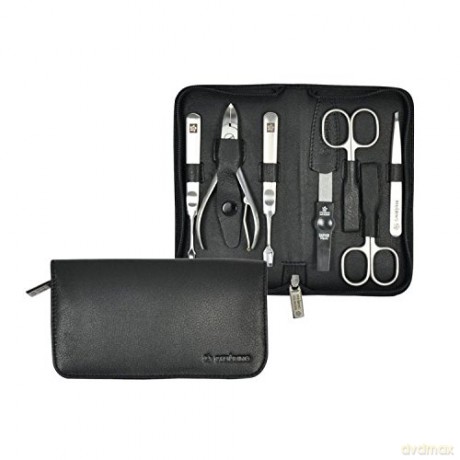 Pfeilring Manicure-Etui, Nappa, schwarz, 7-TLG. Maniküre, Mehrfarbig, One Size
