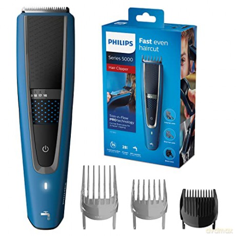 Philips Hair Clipper Series 5000 Haarschneider mit Trim-n-Flow-Pro-Technologie (Modell HC5612/15)
