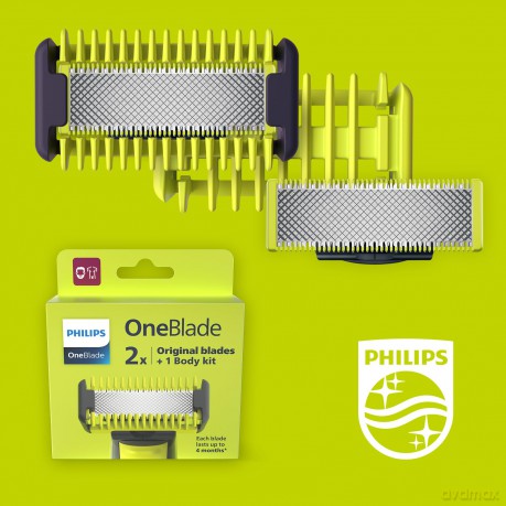 Philips OneBlade Face + Body Set mit einzigartiger OneBlade-Technologie (Modell QP620/50)