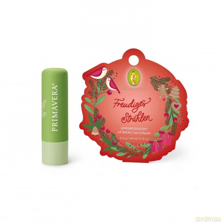 PRIMAVERA Geschenkanhänger Strahlen - Geschenkanhänger mit Lippenpflegestift - Zitrone und Litsea - Naturkosmetik - vegan