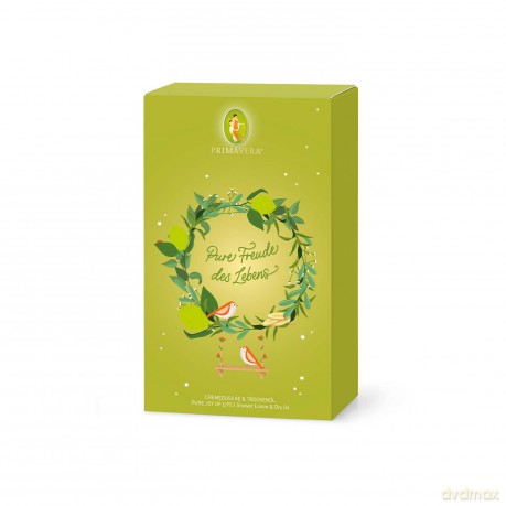 PRIMAVERA Geschenkset Freude - Lebensfreude Cremedusche und Trockenöl - Limette und Ingwer - Naturkosmetik - vegan