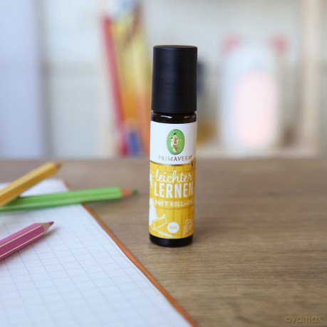 PRIMAVERA Kids Duft Roll-On Leichter lernen bio 10 ml - Aromaöl, Duftöl, Aromatherapie für unterwegs - konzentrationsfördernd, motivierend - vegan