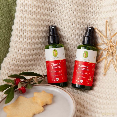PRIMAVERA Schneeglitzern Raumspray bio 50 ml - Orange, Kardamom - Raumduft Spray, Airspray, Aromatherapie - strahlend-warm - vegan