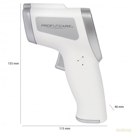 ProfiCare PC-FT 3094 Fieberthermometer kontaktlos, Stirnthermometer, Infrarot -Thermometer, für Babys, Kinder und Erwachsene mit 3-Farben LCD-Fieberampel inkl. Fieberalarm, hoher Messbereich, weiß