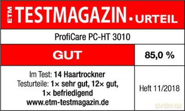 ProfiCare PC-HT 3010 Kompakter Haartrockner, 3 Temperatur-/Leistungsstufen, Ionisierungsfunktion, 2 Gebläsestufen, Cool Shot, Braun-Bronze, 330101