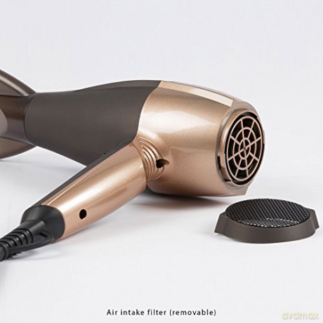 ProfiCare PC-HT 3010 Kompakter Haartrockner, 3 Temperatur-/Leistungsstufen, Ionisierungsfunktion, 2 Gebläsestufen, Cool Shot, Braun-Bronze, 330101
