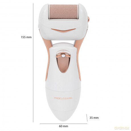 ProfiCare PC-PHE 3092 Pediküre-Hornhautentferner, spritzwassergeschützt, 2 austauschbare Rollen, für glatte Haut, champagner