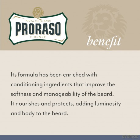 Proraso Beard Balm Azur Lime, 100 ml, duftender Bart Balsam schützt und pflegt den Bart und hilft, Juckreiz und Irritationen zu lindern, Made in Italy