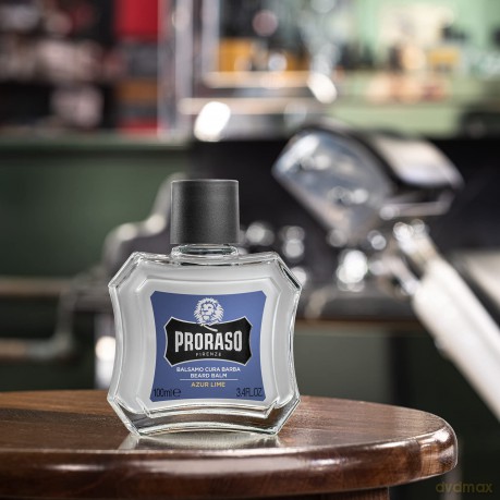 Proraso Beard Balm Azur Lime, 100 ml, duftender Bart Balsam schützt und pflegt den Bart und hilft, Juckreiz und Irritationen zu lindern, Made in Italy