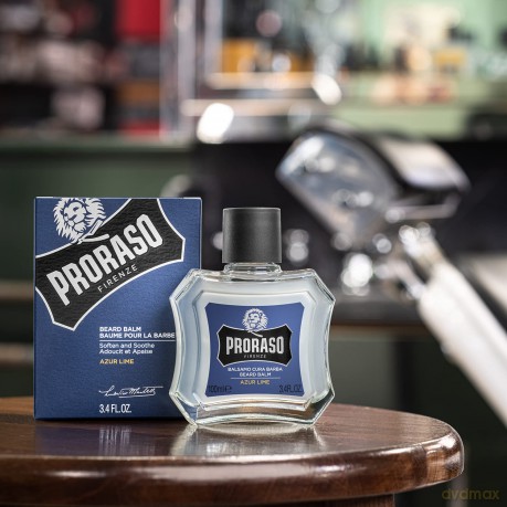 Proraso Beard Balm Azur Lime, 100 ml, duftender Bart Balsam schützt und pflegt den Bart und hilft, Juckreiz und Irritationen zu lindern, Made in Italy