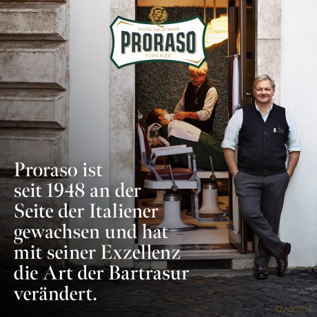 Proraso Military Beard Brush, Bartbürste für Männer zum Entwirren und Stylen von Haaren und Bart, Bartpflege-Bürste mit Holzgriff, Made in Italy