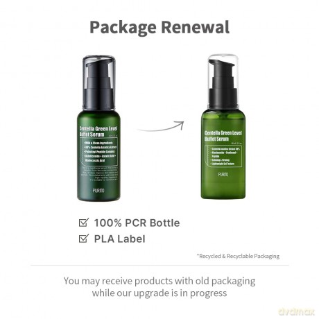 PURITO Centella Grün Level Buffect Serum 60ml2 fl oz, Gesichtsserum, Centella Asiatica,Recovery Gesichtsserum,vegan