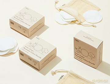 PURITO Innere grüne wiederverwendbare Baumwollrunden 10pads mit Netzbeutel, Mehrzweck, Reinigungspad, vegan, tierversuchsfrei, Peeling, koreanische Hautpflegeprodukte