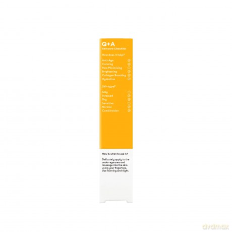Q+A Augencreme mit Vitamin C, eine Kombination aus Vitamin C, Kirschextrakt und Glykogen, belebt empfindliche Haut und versorgt sie mit Feuchtigkeit und Antioxidantien, 15ml