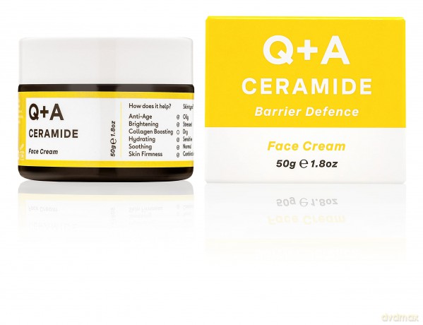 Q+A Ceramid Gesichtscreme, eine Feuchtigkeitscreme für das Gesicht mit Cinamiden, Pro-Vitamin-E und Squalan zur Verbesserung der Feuchtigkeitsversorgung und Elastizität der Haut, 50 g