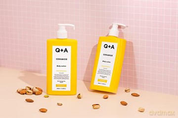 Q+A Ceramid Körperlotion, enthält Squalan, Ananas-Ceramide und einen schützenden Zuckerkomplex für ultimative Pflege und Tiefenfeuchtigkeit, 250ml