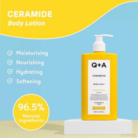 Q+A Ceramid Körperlotion, enthält Squalan, Ananas-Ceramide und einen schützenden Zuckerkomplex für ultimative Pflege und Tiefenfeuchtigkeit, 250ml