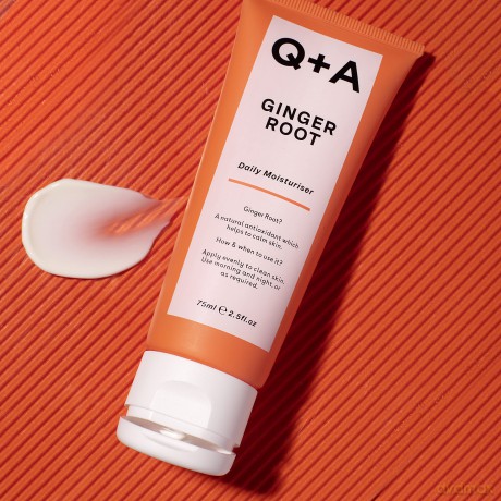 Q+A Ingwer-Feuchtigkeitscreme für jeden Tag. Eine beruhigende Feuchtigkeitscreme fürs Gesicht mit Antioxidantien. 75 ml