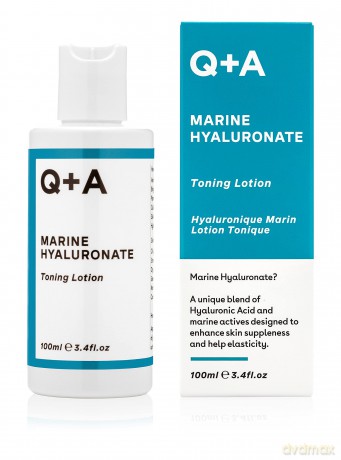 Q+A Marine Hyaluronate Toning Lotion, ein Gesichtswasser mit Hyaluronsäure und Meeresaktivstoffen für geschmeidige Haut, 100ml