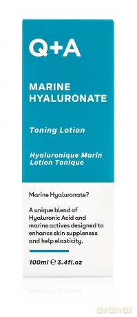 Q+A Marine Hyaluronate Toning Lotion, ein Gesichtswasser mit Hyaluronsäure und Meeresaktivstoffen für geschmeidige Haut, 100ml