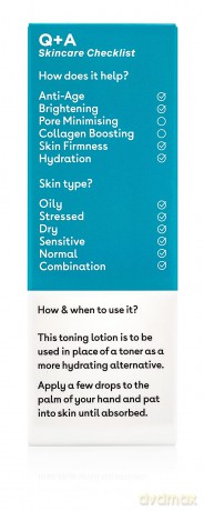 Q+A Marine Hyaluronate Toning Lotion, ein Gesichtswasser mit Hyaluronsäure und Meeresaktivstoffen für geschmeidige Haut, 100ml