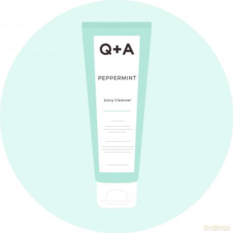 Q+A Minze-Reinigungslotion für jeden Tag. Ein sanfter Gesichtsreiniger zur Belebung und Auffrischung Ihrer Haut. 125 ml