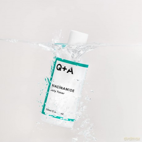 Q+A Niacinamid Gesichtswasser für jeden Tag. Ein Gesichtswasser zur Beruhigung von Pickeln und Mitessern sowie zum Reinigen verstopfter Poren. 100 ml