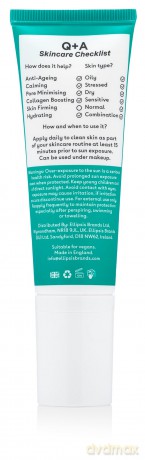 Q+A Niacinamide Täglicher Sonnenschutz LSF 50: Ultraleicht, Nicht-Fettend, Breitspektrum-UVA/UVB-Schutz, Ölkontrolle, Porenverfeinernd, Feuchtigkeitsspendend, 90% Natürliche Inhaltsstoffe, 50ml