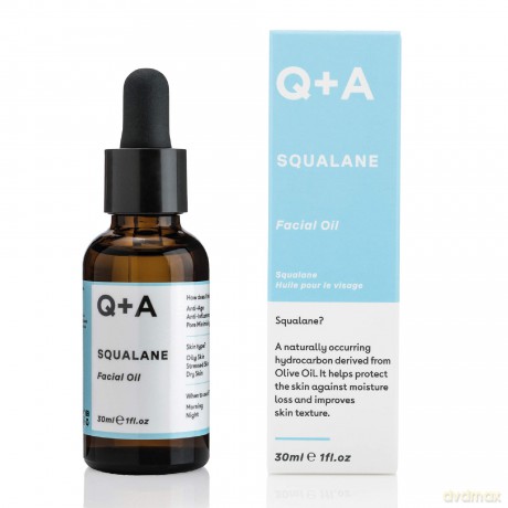Q+A Squalane Gesichtsöl. Ein für Veganer geeignetes, extrem feuchtigkeitsspendendes Gesichtsöl, das aus Olivenöl gewonnen wird. 30 ml
