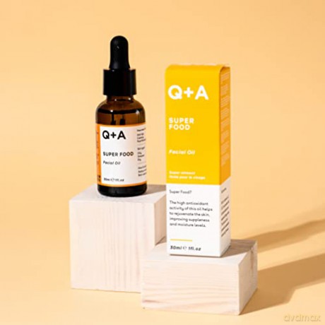 Q+A Super Food Gesichtsöl. Ein mit 100% natürlichen Inhaltsstoffen vollgepacktes Gesichtsöl, das Ihren Teint verbessert. 30 ml