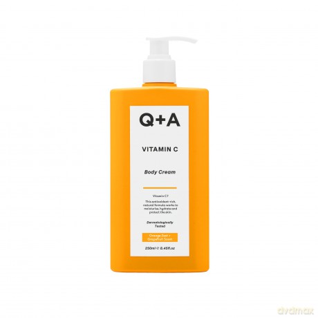 Q+A Vitamin C Körpercreme, enthält Inhaltsstoffe, die die Haut mit Feuchtigkeit versorgen, so dass sie den Aufbau der Haut nachahmen, 250ml