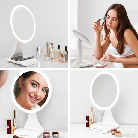 Rechargeable X5 Magnification Mirror with Built-In Charging Station