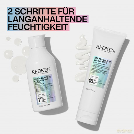 Redken Haarmaske, Pflege-Allrounder mit Zitronensäure und Bonding Care Komplex, Stärkt das Haar und spendet Feuchtigkeit, Vegane Formel, Acidic Bonding Concentrate 5-Min Liquid Mask, 1 x 250 ml