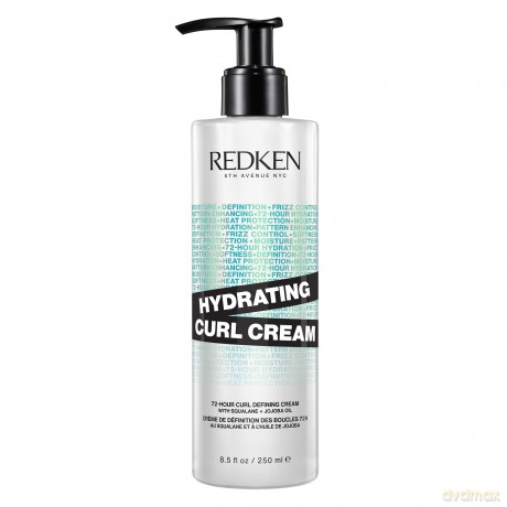 Redken Pflegende Cream für bis zu 72 Stunden definierte und mit Feuchtigkeit versorgte Locken, Hitzeschutz bis 230°, Mit Squalan und Jojoba-Öl, Silikonfrei, Hydrating Curl Cream, 1 x 250 ml