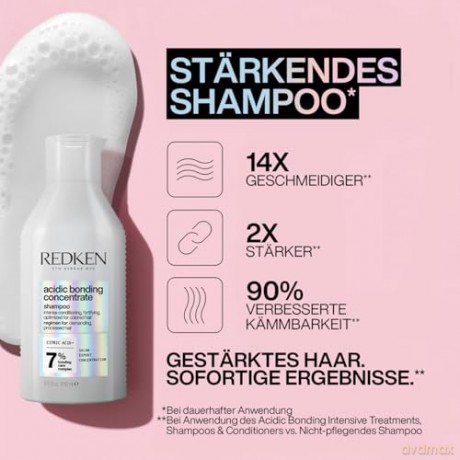 Redken Pflegendes Haarshampoo mit intensivem Schutz vor Farbverlust, Konzentrierte All-In-One Formel, Acidic Bonding Concentrate Shampoo, 1 x 500 ml