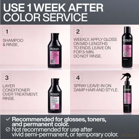 Redken Pflegendes Treatment für Farbschutz bei gefärbtem Haar, Power Glanz für bis zu 3 Tage, pH-ausgleichende Formel mit Zitronensäure und Aprikosenöl, Acidic Color Gloss Treatment, 237 ml