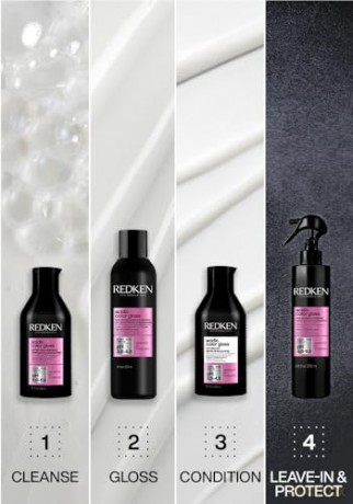 Redken Pflegendes Treatment für Farbschutz bei gefärbtem Haar, Power Glanz für bis zu 3 Tage, pH-ausgleichende Formel mit Zitronensäure und Aprikosenöl, Acidic Color Gloss Treatment, 237 ml