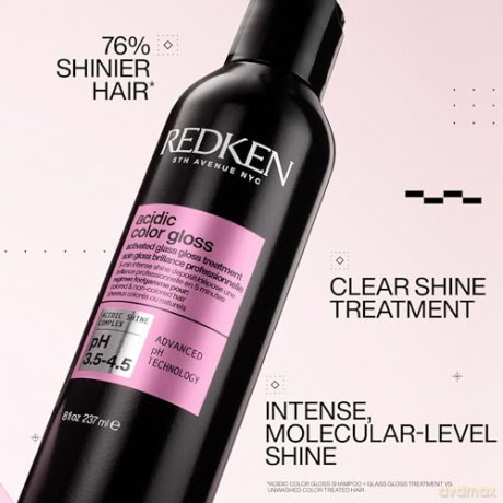 Redken Pflegendes Treatment für Farbschutz bei gefärbtem Haar, Power Glanz für bis zu 3 Tage, pH-ausgleichende Formel mit Zitronensäure und Aprikosenöl, Acidic Color Gloss Treatment, 237 ml