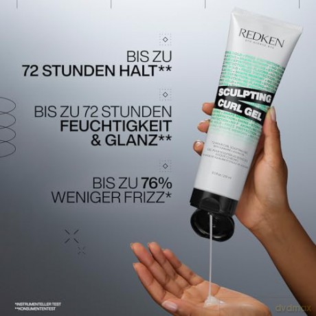 Redken Strukturgebendes Gel für bis zu 72 Stunden definierte und versiegelte Locken ohne Frizz, Mit Squalan und Jojoba-Öl, Für mehr Glanz, Silikonfrei, Sculpting Curl Gel, 1 x 250 ml